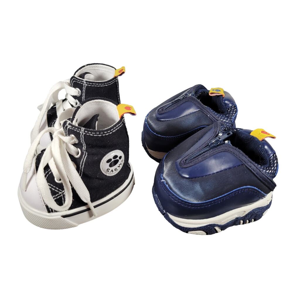 Build-A-Bear Black Canvas High Tops & Navy Skechers Sneaker Shoes Set